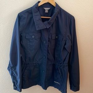 Eddie Bauer Navy Blue Women’s Lightweight Button-up Jacket | Size Large